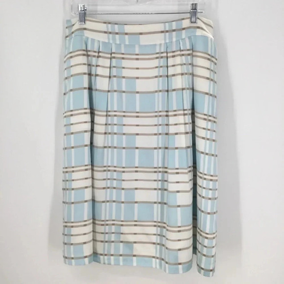 Pendleton Women’s Pleated Silk Skirt Business Casual Stripe Size 12 - Picture 1 of 7